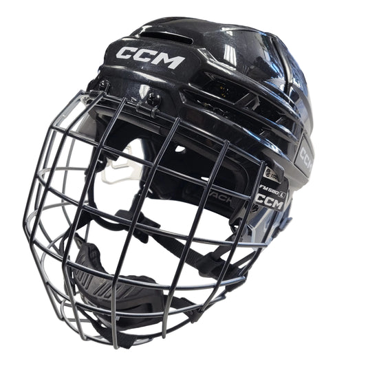 Slightly Used CCM Tacks 720 Large Black Helmet Combo