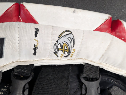 Used Vaughn Velocity V4 Goalie Pads 24"+1 White/Black/Red