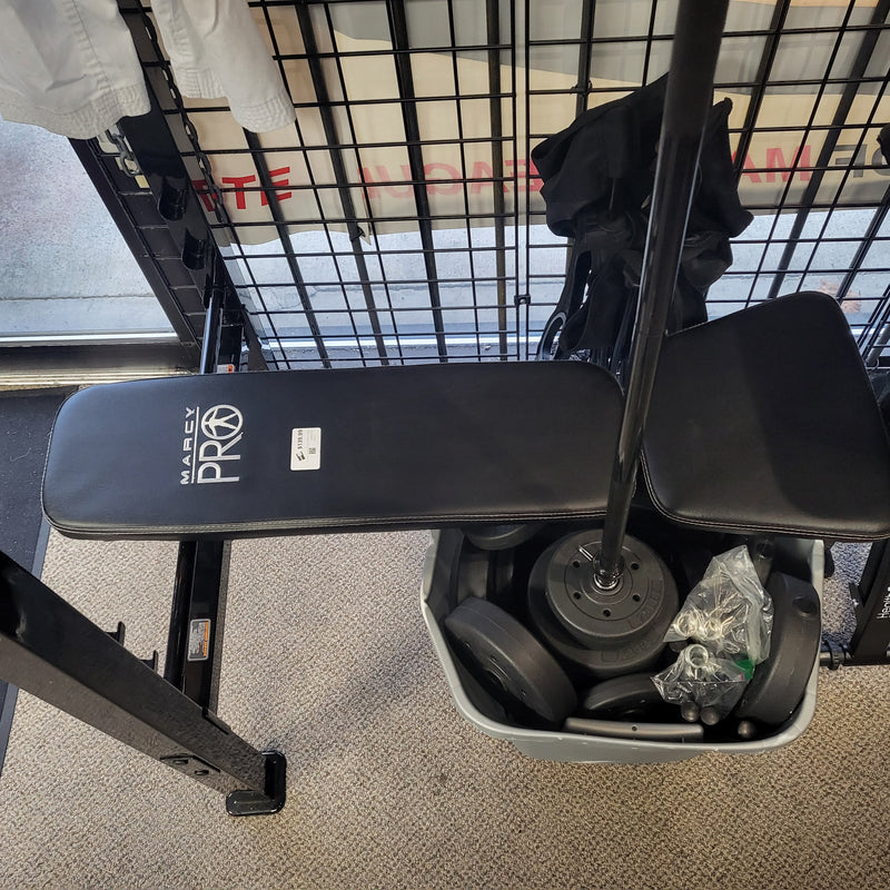 Load image into Gallery viewer, Marcy Pro Weight Lifting  Bench With Bar And Weights

