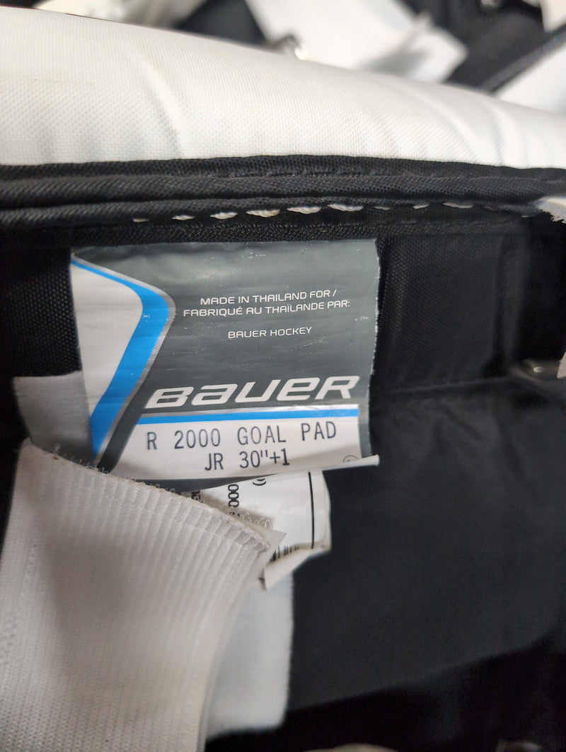 Load image into Gallery viewer, Used Bauer Reactor 2000 30+1&quot; Junior Hockey Goalie Leg Pads
