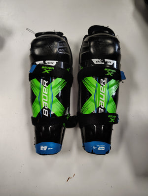 Used Bauer X Shin Guards 10"