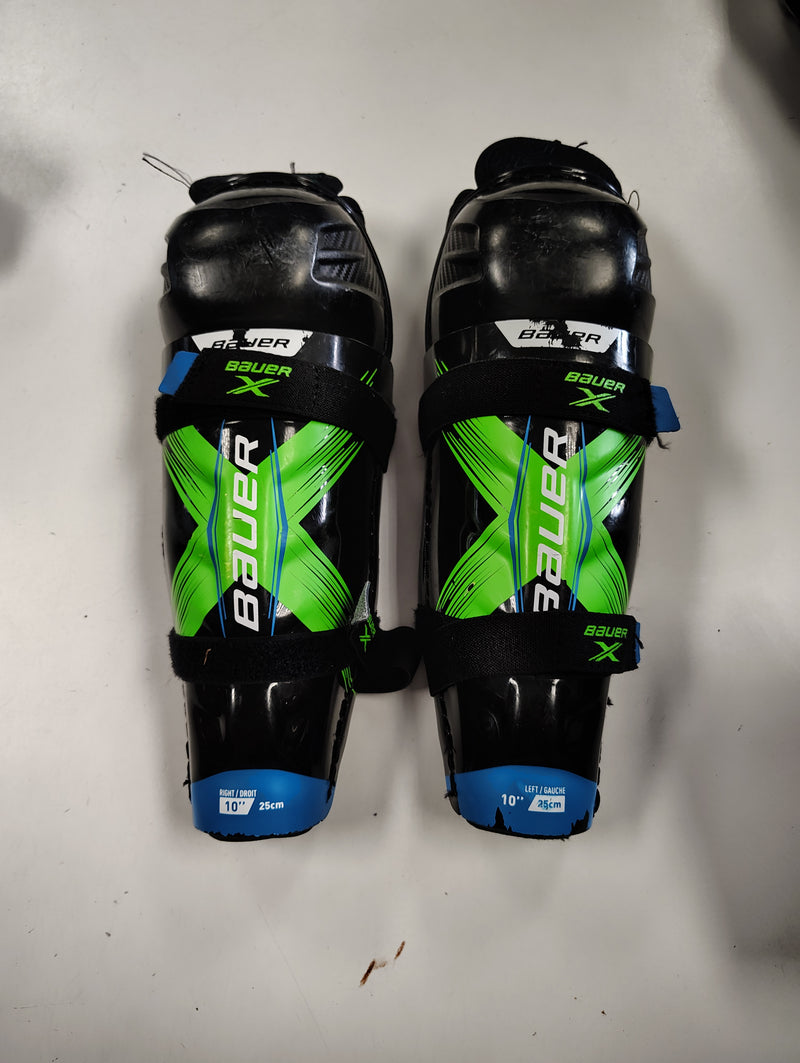 Load image into Gallery viewer, Used Bauer X Shin Guards 10"
