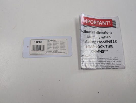 Used Laclede 1038 Cable Tire Chains