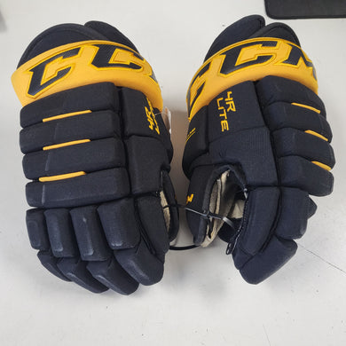 Used CCM 4R Lite Black/Gold Hockey Gloves 14