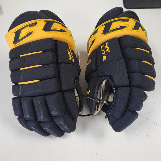 Used CCM 4R Lite Black/Gold Hockey Gloves 14