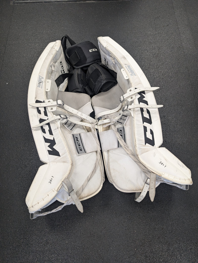 Load image into Gallery viewer, Used CCM Premier R1.9 34+1&quot; Senior Hockey Goalie Leg Pads
