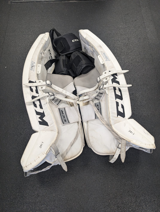 Used CCM Premier R1.9 34+1" Senior Hockey Goalie Leg Pads