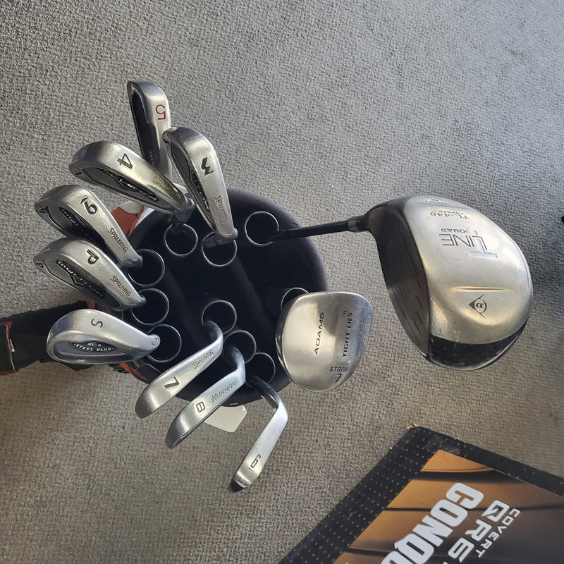 Load image into Gallery viewer, Used Golf set w/Bag Misc. spalding irons w/T driver and misc. Woods
