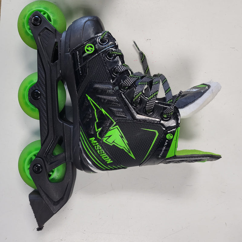 Load image into Gallery viewer, Used Mission Lil Ripper Adjustable Size 11-1 Inline Hockey Skates
