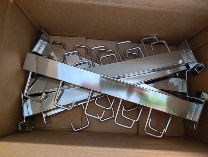 Load image into Gallery viewer, silver flat wall 5 hook hanger 8 of them
