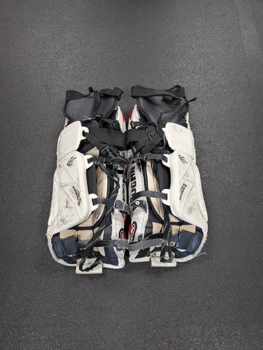 Used Vaughn Velocity V4 Goalie Pads 24"+1 White/Black/Red