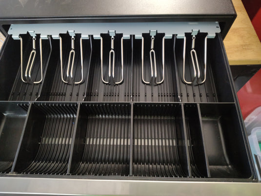 SAM4s 16 Stainless Steel Front Heavy Duty Black POS Cash Drawer with 5Bill/5Coin