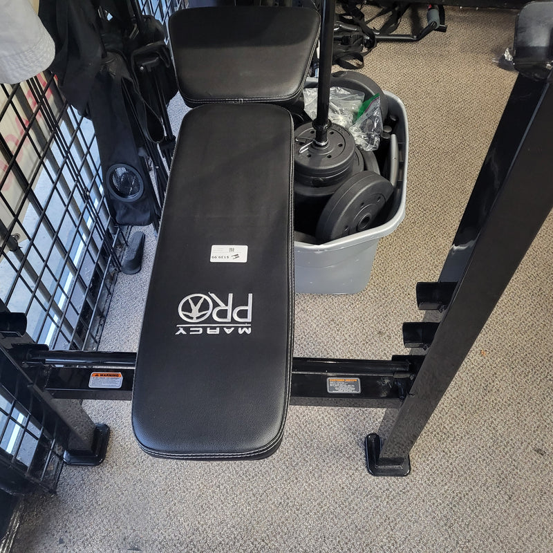 Load image into Gallery viewer, Marcy Pro Weight Lifting  Bench With Bar And Weights
