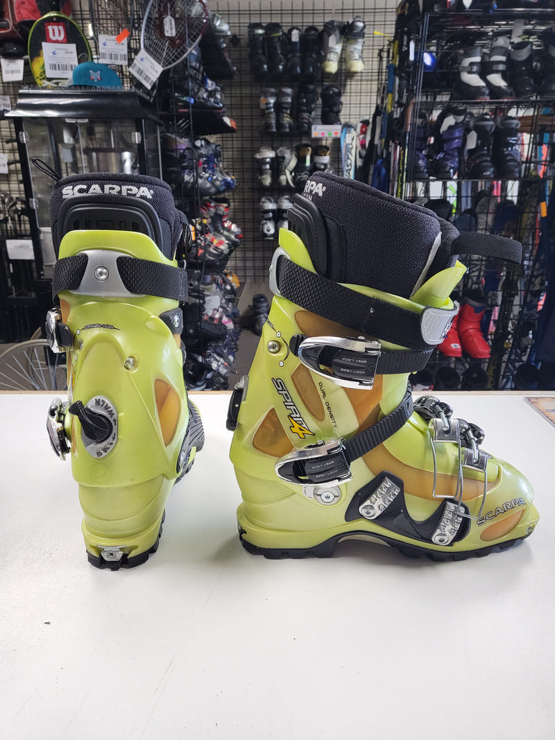 Load image into Gallery viewer, Scarpa Spirit4 Used Yellow/Orange 305mm Back Country Touring Boots
