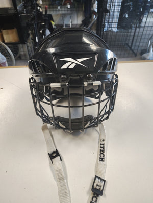 Used Reebok 6K Hockey Helmet Medium Fit Lite Technology Wth Itech Cage