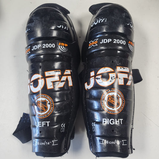 Used JOFA Hyper X JDP 2000 Shin Guards - Size: 14"