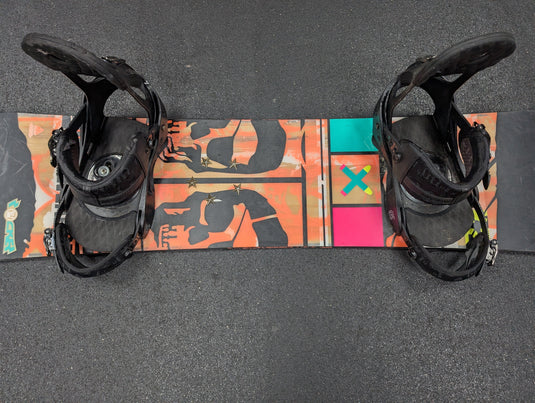 Used K2 World Wide Weapon 55" Snowboard W/Burton Mission Bindings