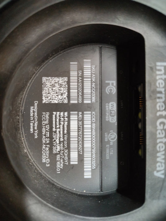 Verizon 5G Internet Gateway Router WIFI Hotspot ASK-NCQ1338 w/power cable