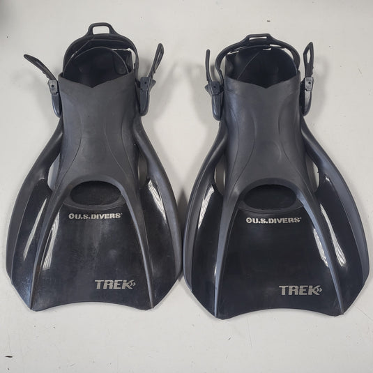 Used U.S. Divers Trek Travel Sized Snorkeling Fins - Size: L (10-13)