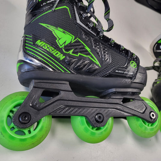 Used Mission Lil Ripper Adjustable Size 11-1 Inline Hockey Skates