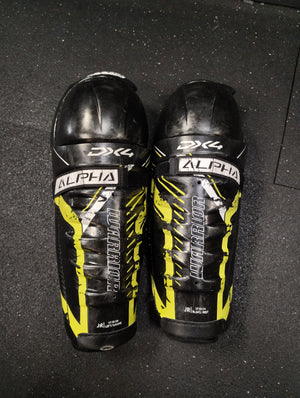 Used Warrior Alpha DX4 Hockey Shin Guards 13 Inch