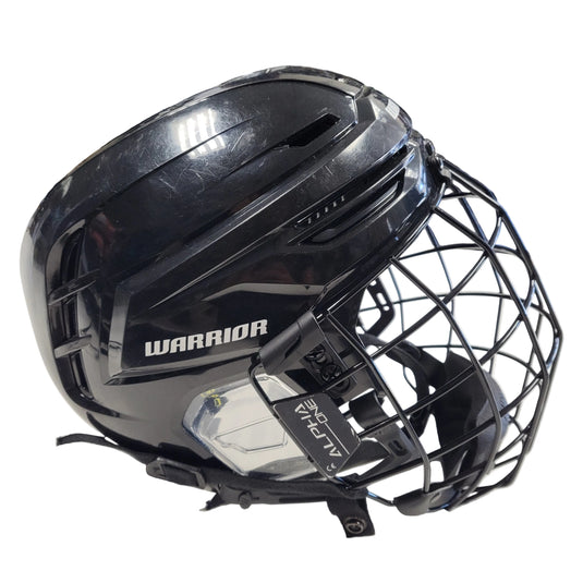 Used Warrior Alpha One Pro Black Lg Hockey Helmet Combo