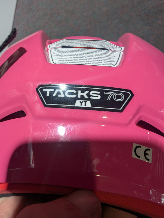 Used CCM Tacks 70 Youth Hockey Helmet Combo
