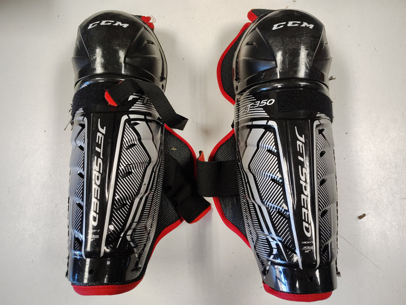 Load image into Gallery viewer, Used CCM Jetspeed FT350 Hockey Shin Guards - Size: 12"
