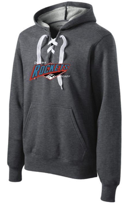 Load image into Gallery viewer, Tacoma Rockets  Mountain Logo Adult Hockey Lace Hoodie
