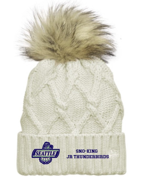 Load image into Gallery viewer, Sno-King Jr Thunderbirds Faux Fur Beanie
