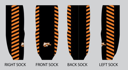 Bandits Black/Orange Hockey Socks