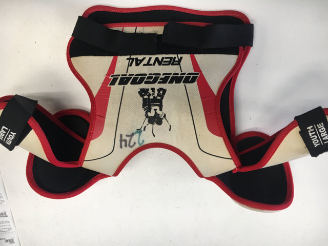 Load image into Gallery viewer, USA Hockey One Goal Youth Size Large Used Hockey Shoulder Pads
