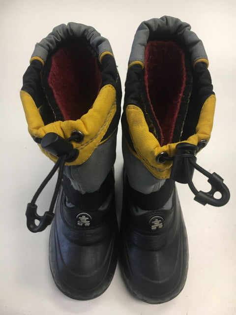 Used kamik Black/Yellow/Grey Jr Size 12 Winter Boots