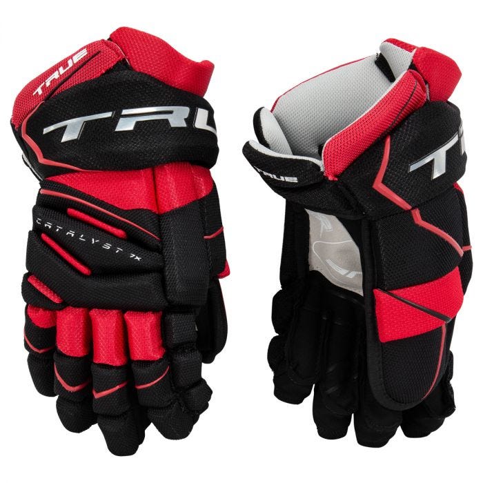 True Catalyst 7X Black/Red Size 13" New Hockey Gloves ELEVATESPORTING
