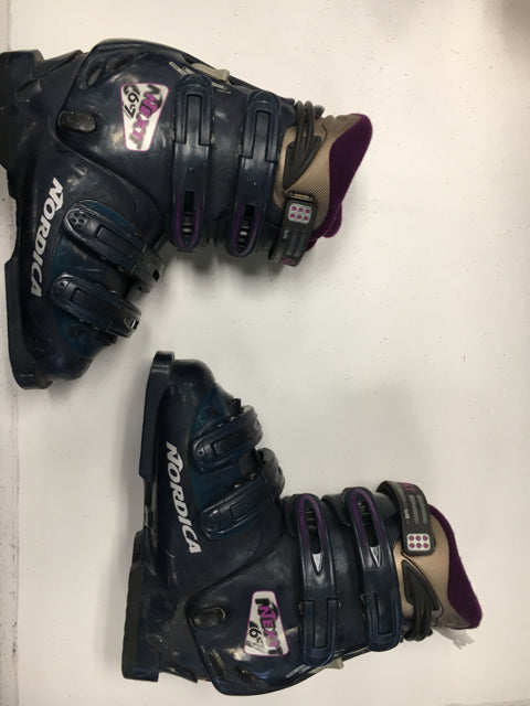 Nordica Next 67 Navy/Purple/Silver Size 23.5 Used Downhill Ski Boots