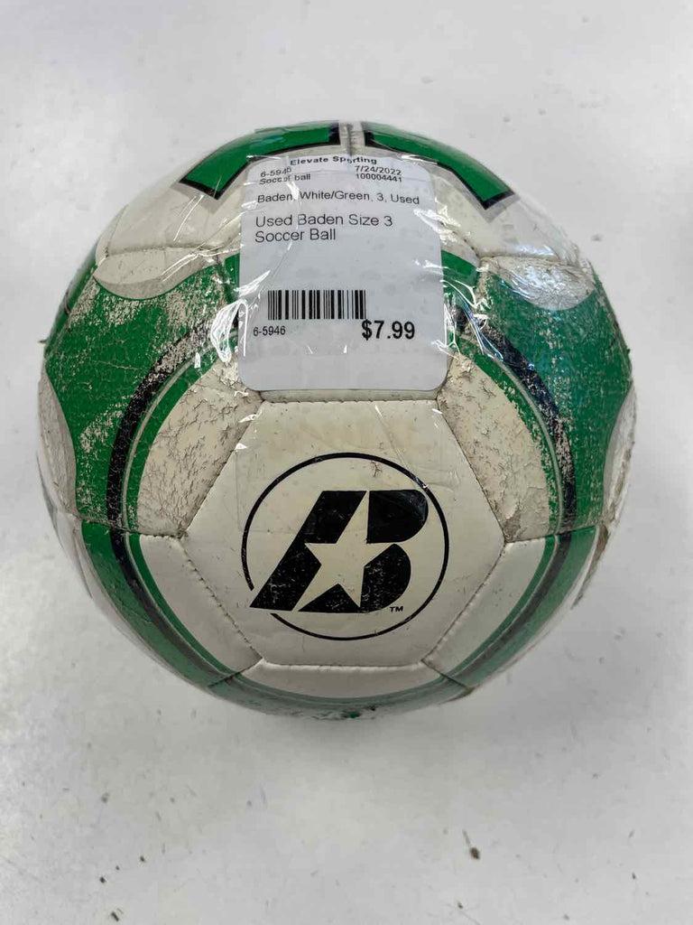 Baden White/Green 3 Used Soccer ball
