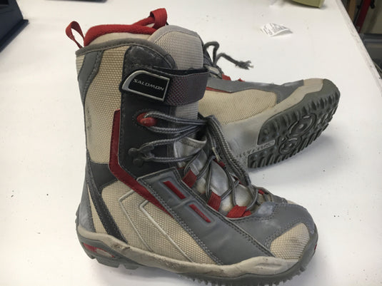 Used Salomon IVY Red/Grey/Cream Womens Size 4 Snowboard Boots