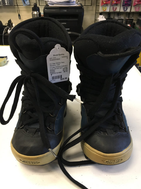 K2 New Sherpa Navy Womens Size 7 Used Snowboard Boots
