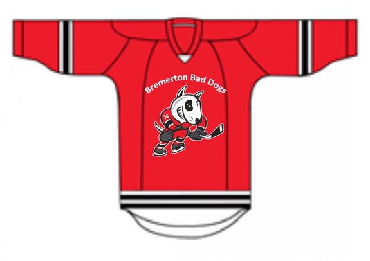 Red Bremerton Bad Dogs New Hockey Jersey