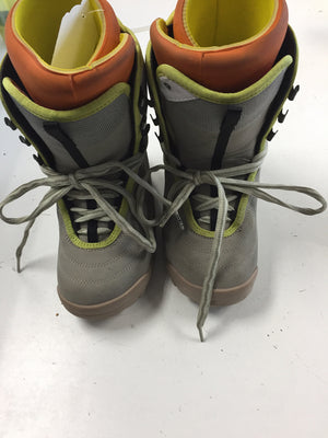 burton freestyle snowboard boots mens Burton Freestyle Grey/Yellow/Orange Jr. Size Specific 5 Used Snowboard Boots