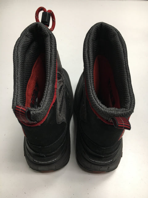 Used North Face HOT Black/Red Kids Size 13 Winter Boots