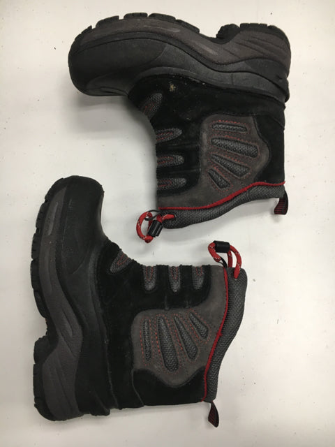 Used North Face HOT Black/Red Kids Size 13 Winter Boots