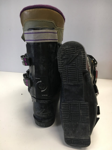 Load image into Gallery viewer, Lange XR8 Black/Purple Size 5 Used Downhill Ski Boots
