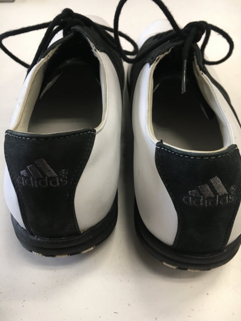 Load image into Gallery viewer, Adidas White/Black Mens Size Specific 12 Used Golf Shoes
