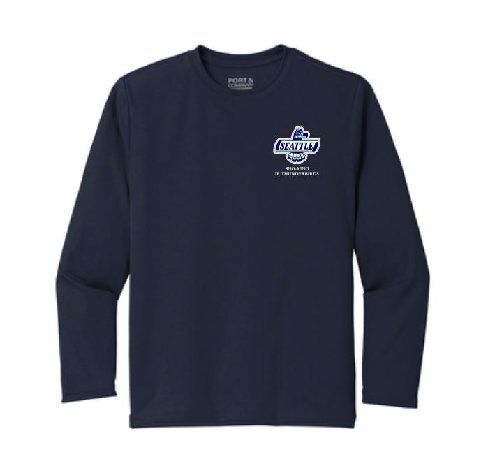 Load image into Gallery viewer, Sno-King Jr Tbirds Long Sleeve (Small Logo) Performance Tee
