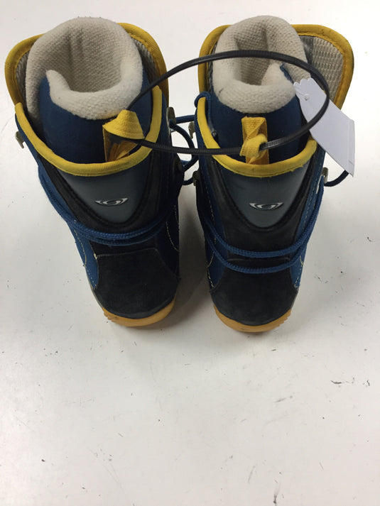 Used Salomon Yellow/Blue/White Junior Size 3 Snowboard Boots