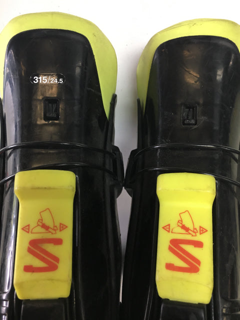 Load image into Gallery viewer, Used Salomon Team Black/Yellow/Red Size 24.5 Downhill Ski Boots
