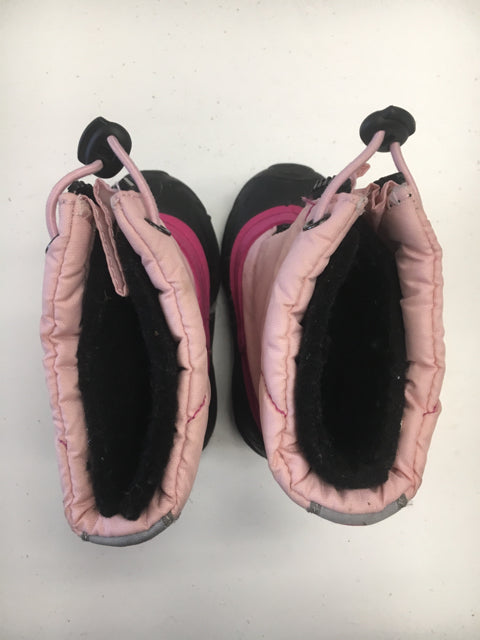 Used kamik Pink/Black Kids Size 5 Winter Boots