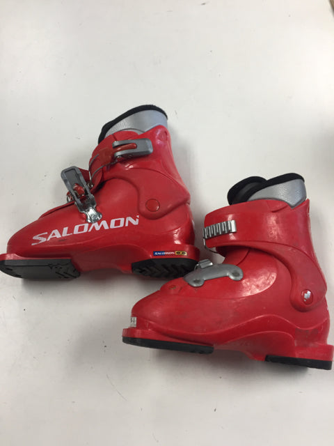 Load image into Gallery viewer, Salomon Performa T2 Red Size 247mm Used Downhill Ski Boots
