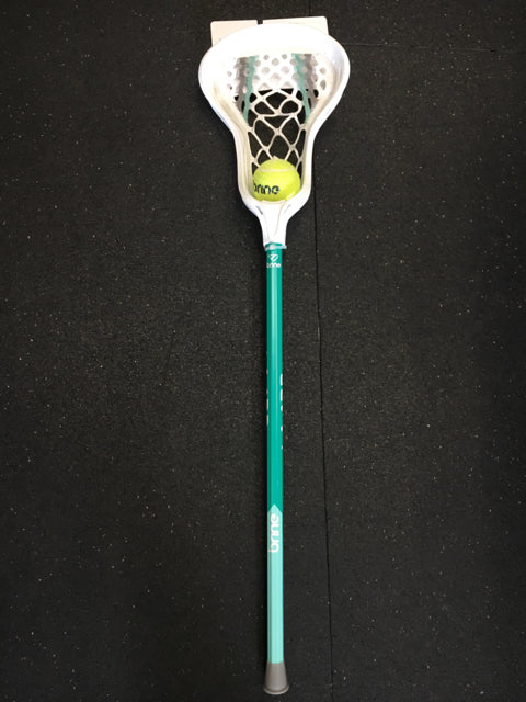 Load image into Gallery viewer, New Brine Dynasty Warp Mini Green/White 34&quot; Attack Boy&#39;s Lacrosse Stick
